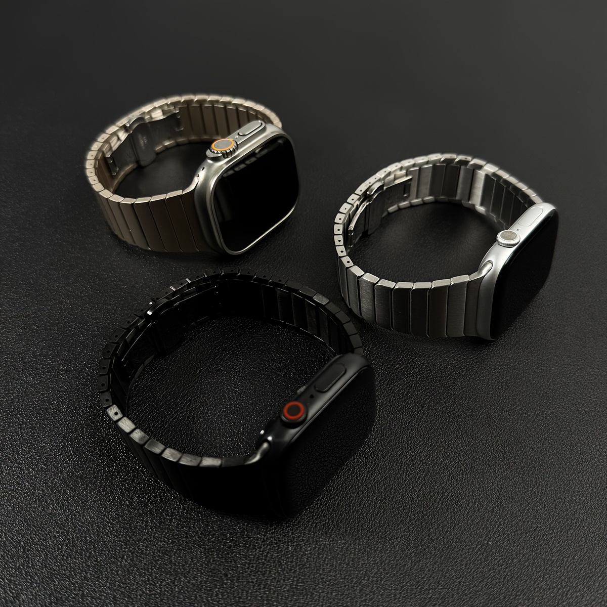1pc paslanmaz çelik saat bantı for iwatch serisi 1-9/se, i̇ki ton metal değiştirme kayışı ile kelebek klap, 42-49mm uyumlu - i̇deal hediye ayrıntılar 6