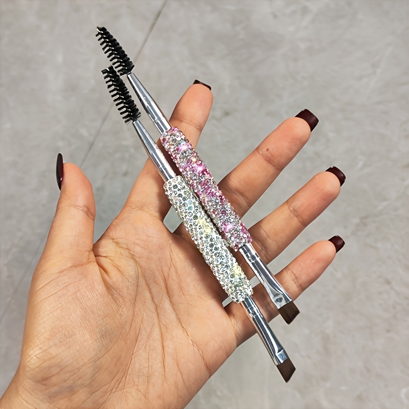 

Glitter Diamond Dual-ended Eyebrow & Eyeliner Brush - Portable, Fragrance-free Makeup Tool For Types