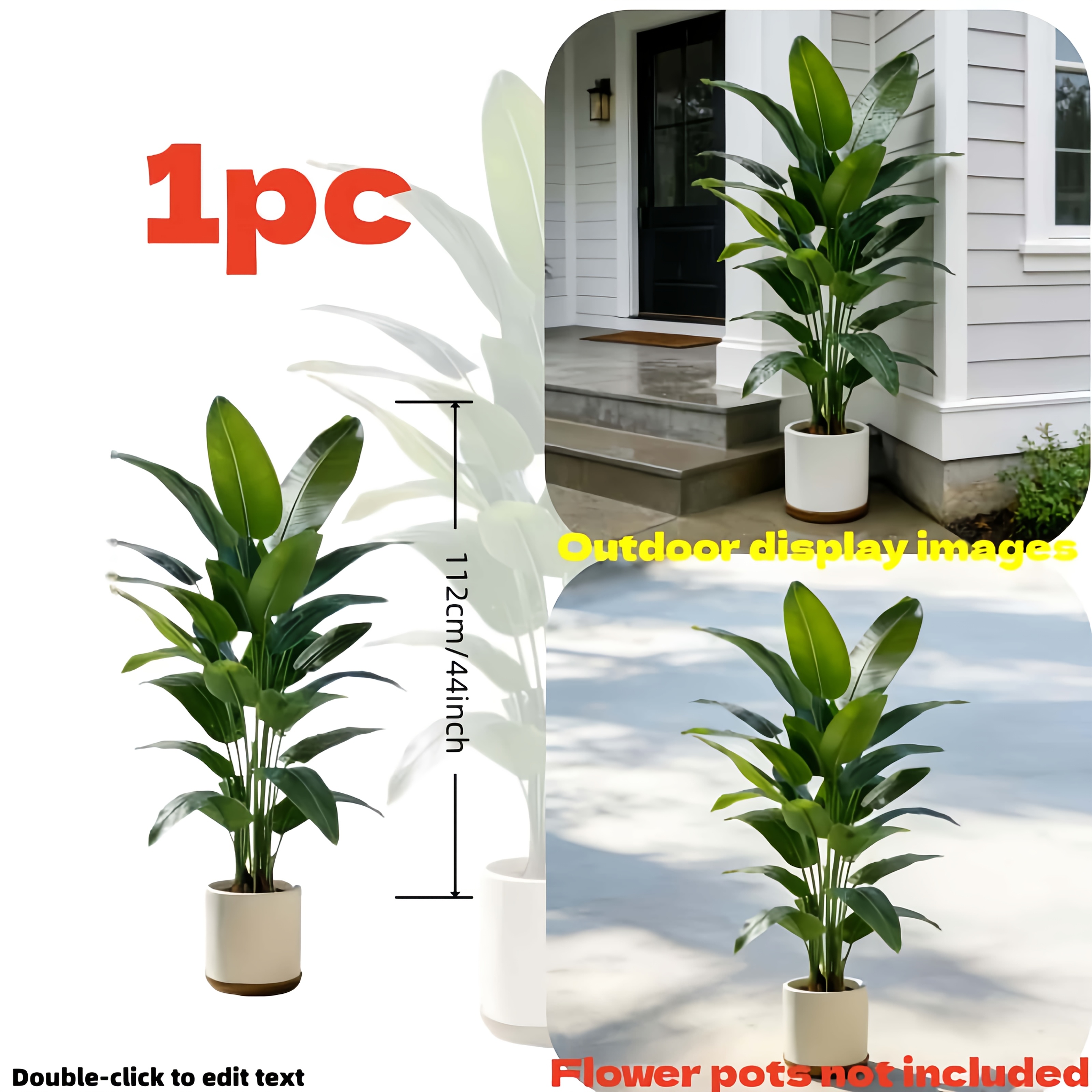 A Large Artificial Banana Tree That Requires Little Maintenance, Made of Plastic, Suitable for Both Indoor And Outdoor Use. It Perfectly Complements Gardens, Weddings, Homes, And Offices