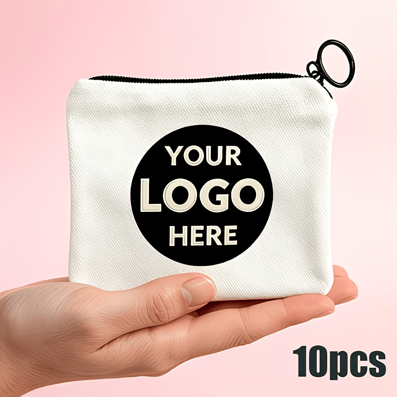 TEMU Gift For Her/him 10pcs Custom Pattern Cosmetic Bags 4.53 X 4.13 Inches Personalized Logo/pattern Fabric Toiletry Bags Small Storage Bags Coin