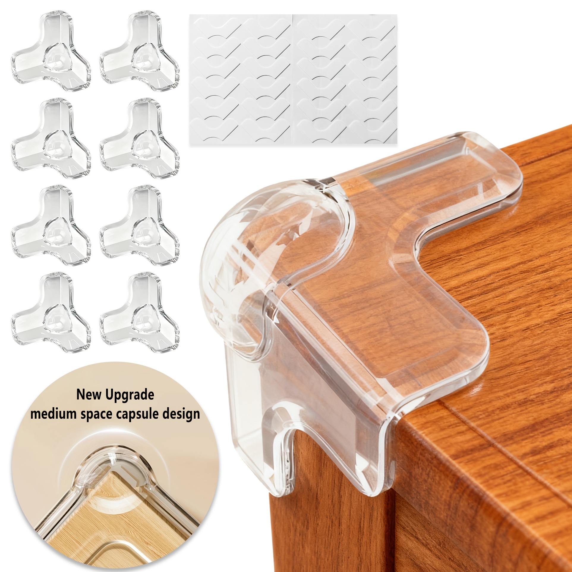 8 T-förmige * Silikon Tisch Eckenschutz + * Aufkleber/2 Bögen Acryl Doppelseitiges Klebeband