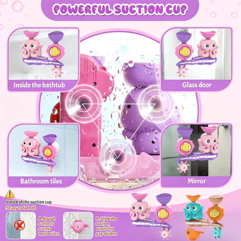 2pcs Fun Octopus Interactive Bath Toys for Kids