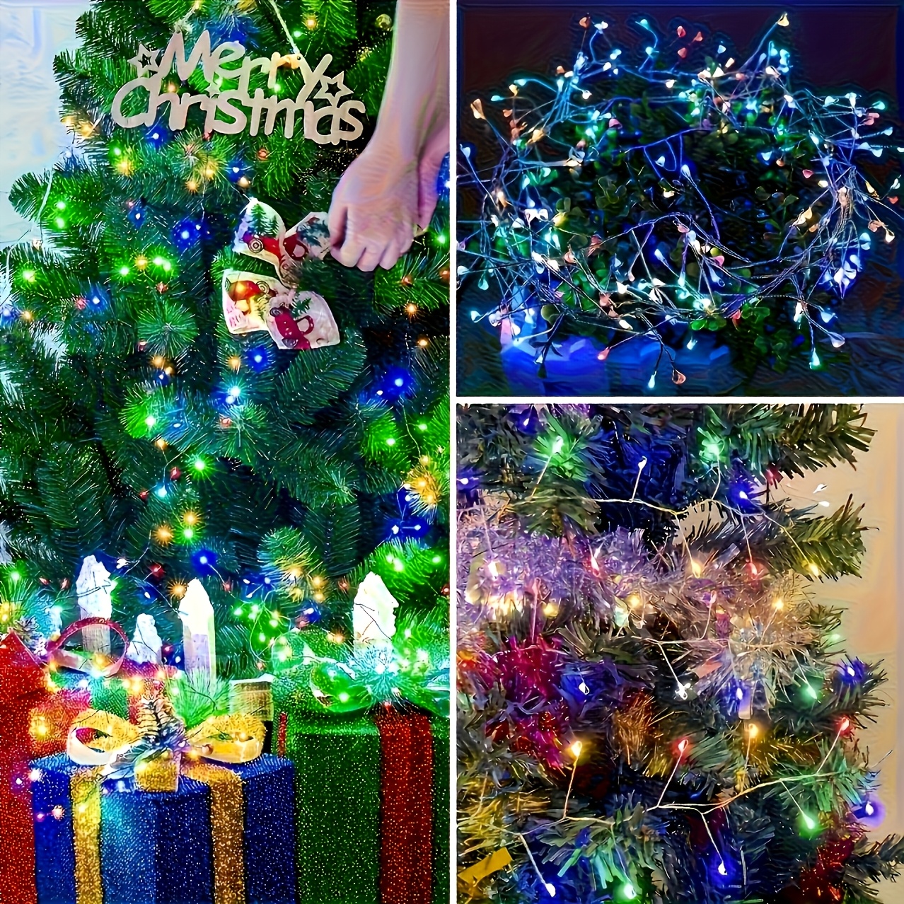  европейский   рождественская декоративная гирлянда,  -огни, гирлянда с 8 режимами освещения, теплый цвет,  , разноцветный, хэллоуин, свадьба, вечеринка, различные мероприятия, простота в использовании,   для повседневного и праздничного использования, создание 7