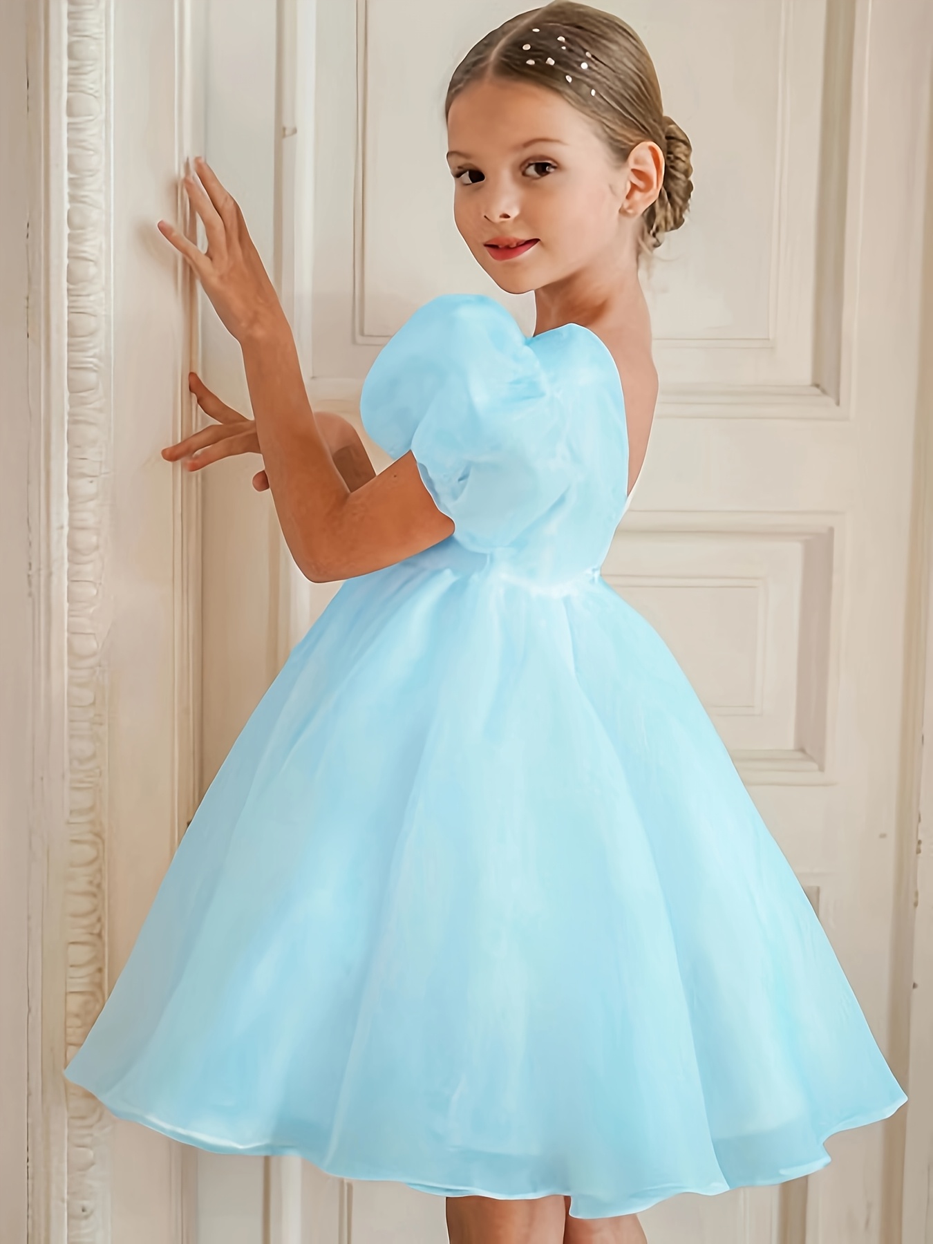 Knee Length Cute Wedding Dresses For Kids Girls Semi Formal Dress