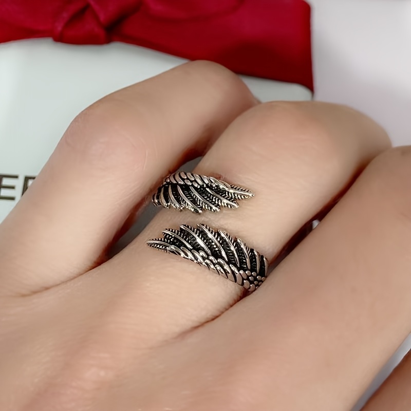 1Pcs Vintage Angel Wings Adjustable Ring Perfect Couple Gift