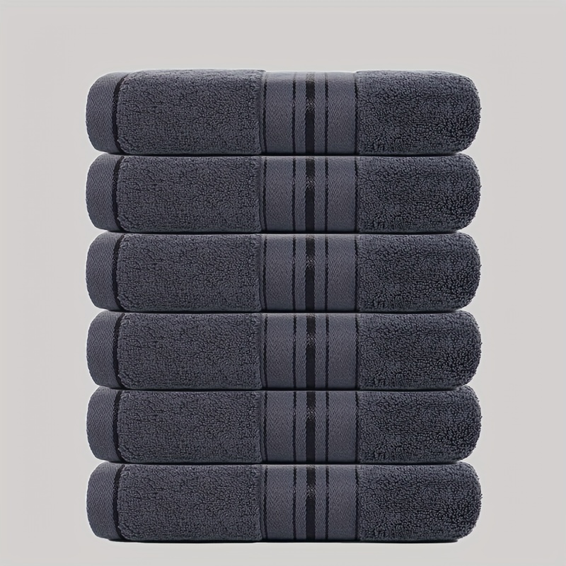 Image of 6pcs Set Of Luxurious Shiny Towels, , Absorbent, Use In Home Bathrooms, And Ideal As Gifts For Christmas, Halloween, Thanksgiving, Valentine's Day, And Easter.