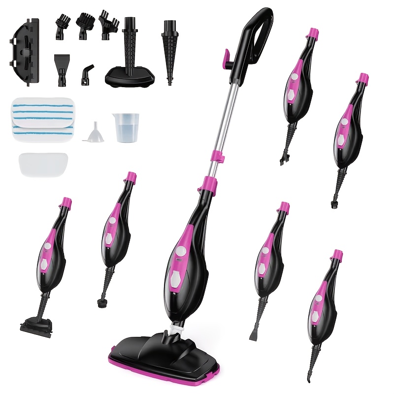 TEMU 10-in-1 Steam Mop, 1300w Detachable Handheld Floor Cleaning , 16- Cord, 2 Washable Mop Pads, Multi-surface Steam Cleaner Suitable For Hardwood
