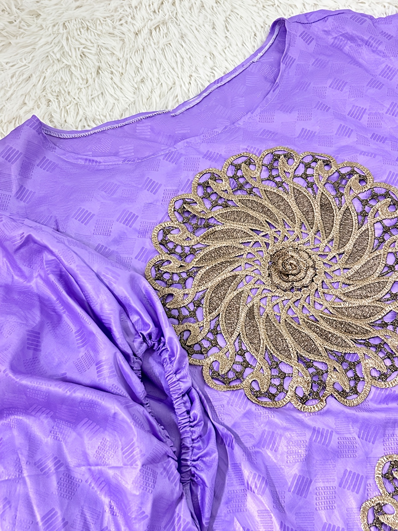 plus size elegant purple african maxi dress golden - Temu Cyprus