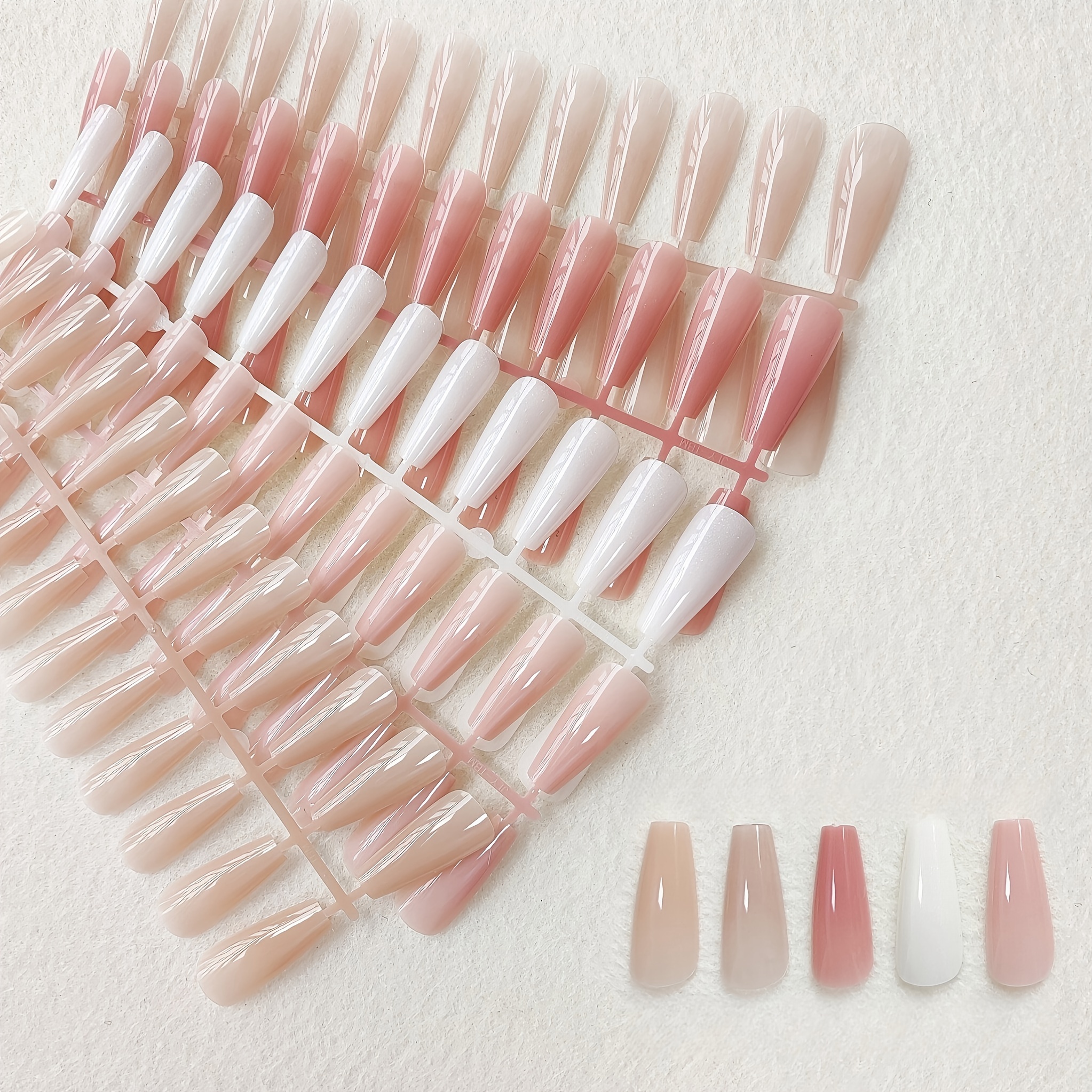 Image of 120pcs Colorful Square Tips Coffin False Nails Set - Full Cover Acrylic Nails For Manicure And Fake Nail Decoration