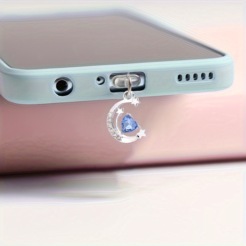 

And Alloy For Phone, Fashionable Rhinestone-encrusted Dustproof Charging Cap Accessory