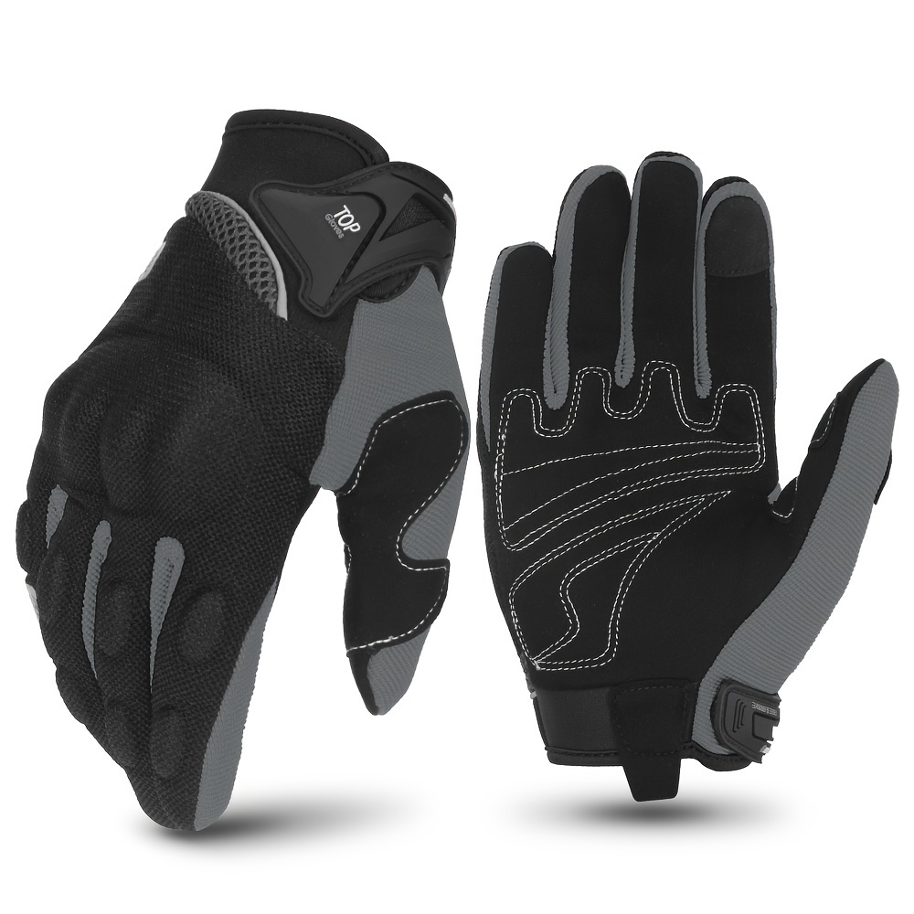 

Ironride Full Finger Touch Screen Motorcycle Gloves - Breathable, Polyester Material With Hook & Loop Closure For Motorbike Racing And Riding - Woven For Durability