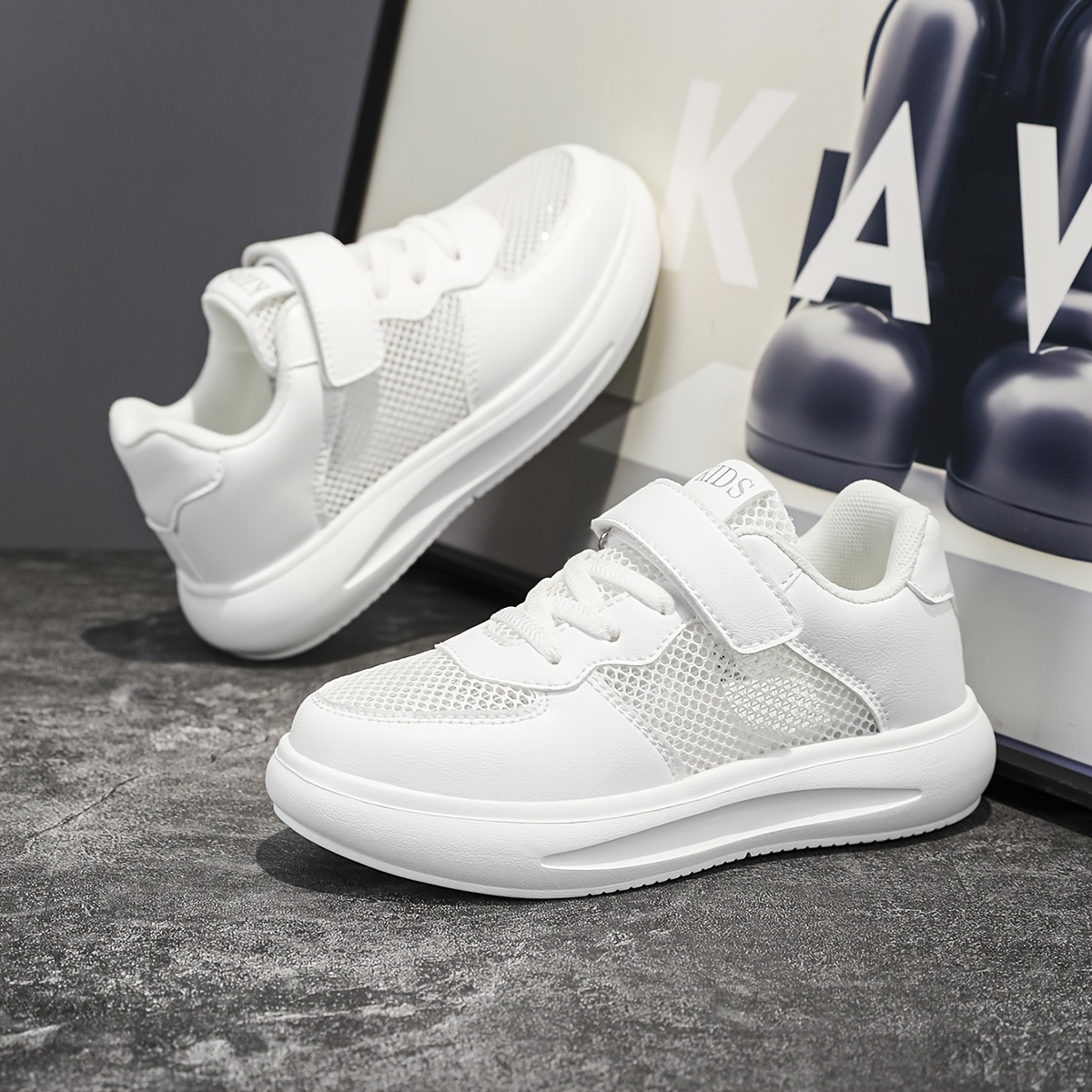 kinder weiße atmungsaktive sneaker klettverschluss low top Temu