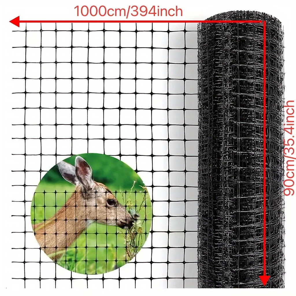 Image of 90cm X 10m Black Uv-resistant Garden Fencing Net, Plastic Mesh, Garden Netting, Plastic Barrier, Tear-resistant Plastic Mesh Fence