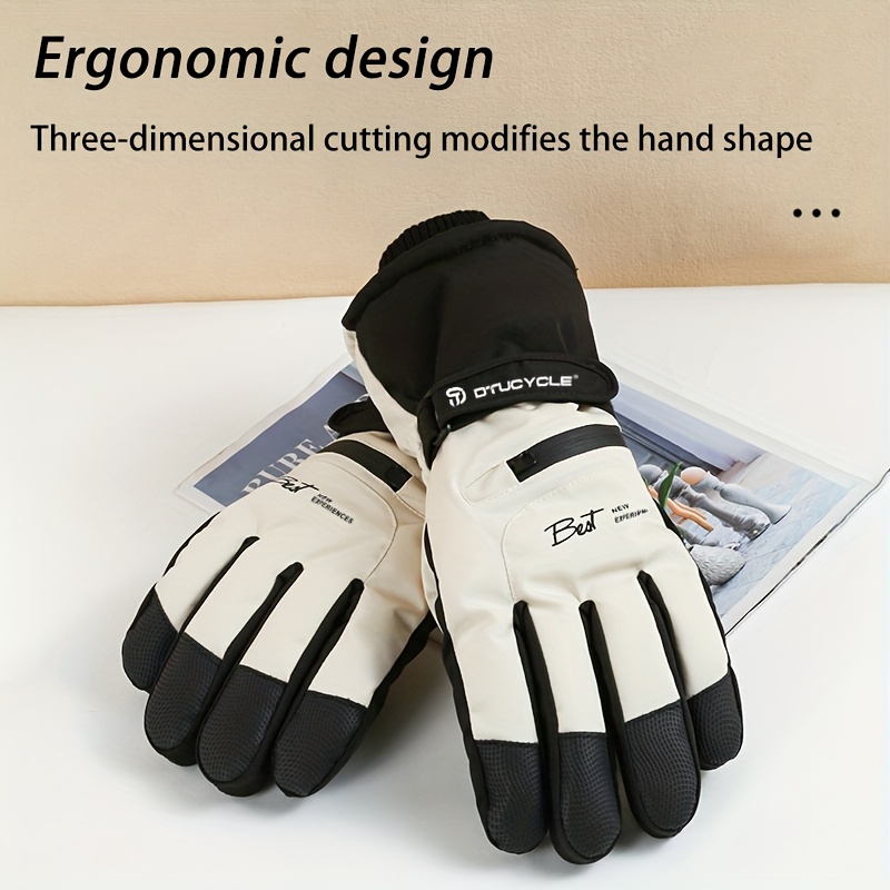 DTUCYCLE Winter Touchscreen Skiing & Cycling Gloves - Thick Thermal Sports Gloves with Magic Tape Closure, Unisex for Men/Women, Compatible for Smartphone for Skiing, Mountain, Outdoor Activities (Cold Weather) - Machine