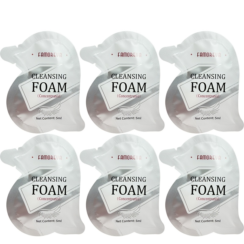 Image of 6-pack Eyelash Foam Cleanser Concentrate, Gentle And Non-irritating, Easy Makeup Removal Suitable For Lash Extensions And Natural Lashes, Lash Foam Cleanser For Salon And Home Use