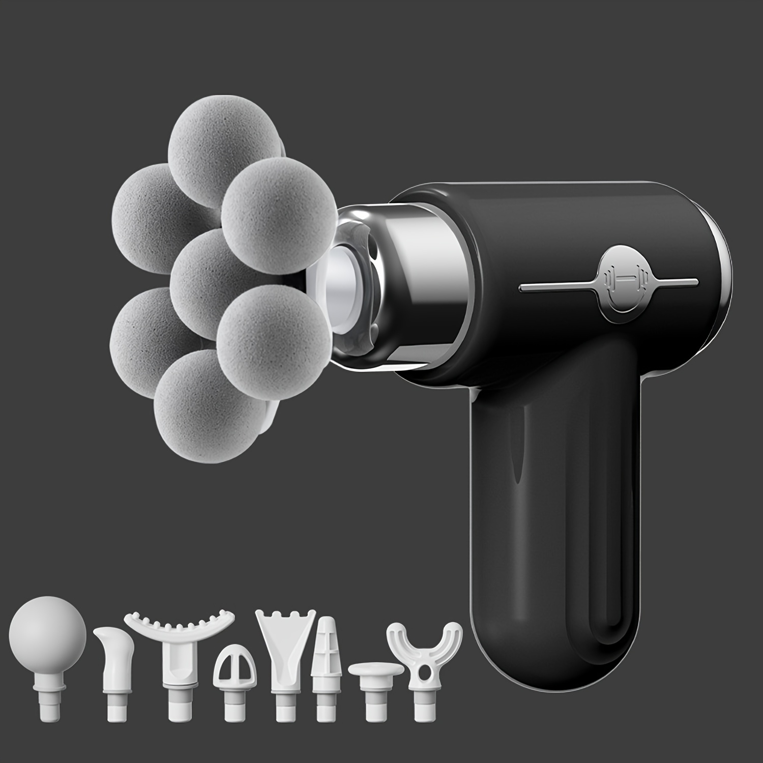 Image of Electric Massager, Head Massager, Massager Gun, Equipped With 9 Massage Heads, Suitable For Body, Back, Neck, Leg, Waist Massage, Easy To Carry, A Holiday Gift For Family, Girls, Boys, Christmas Gift