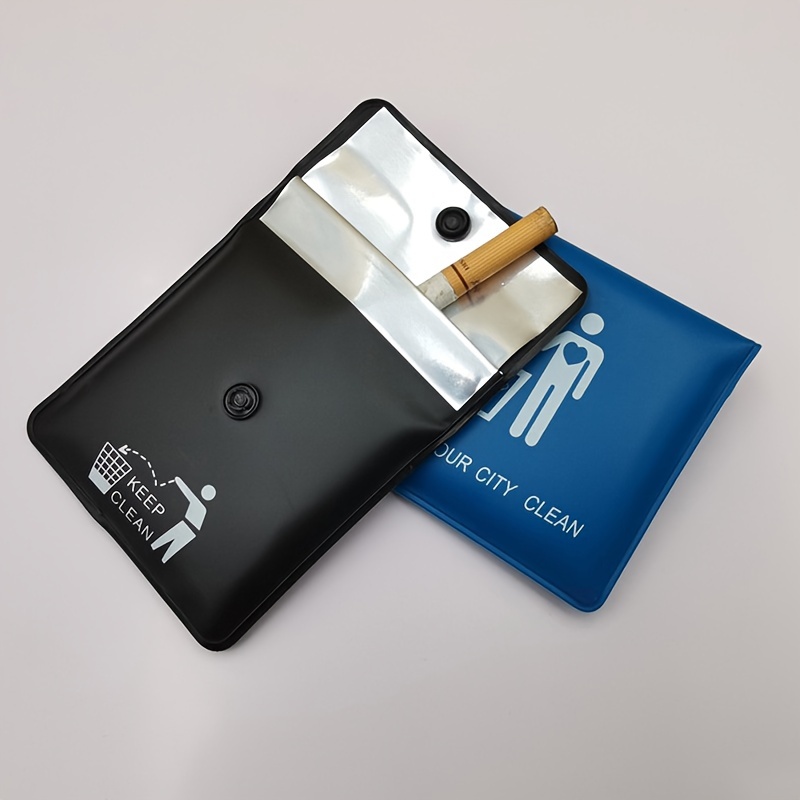 cigarette pouch ashtray 1pc Portable Cigarette Ash Bag, Trendy Outdoor Carry-on Cigarette * Storage  Pouch