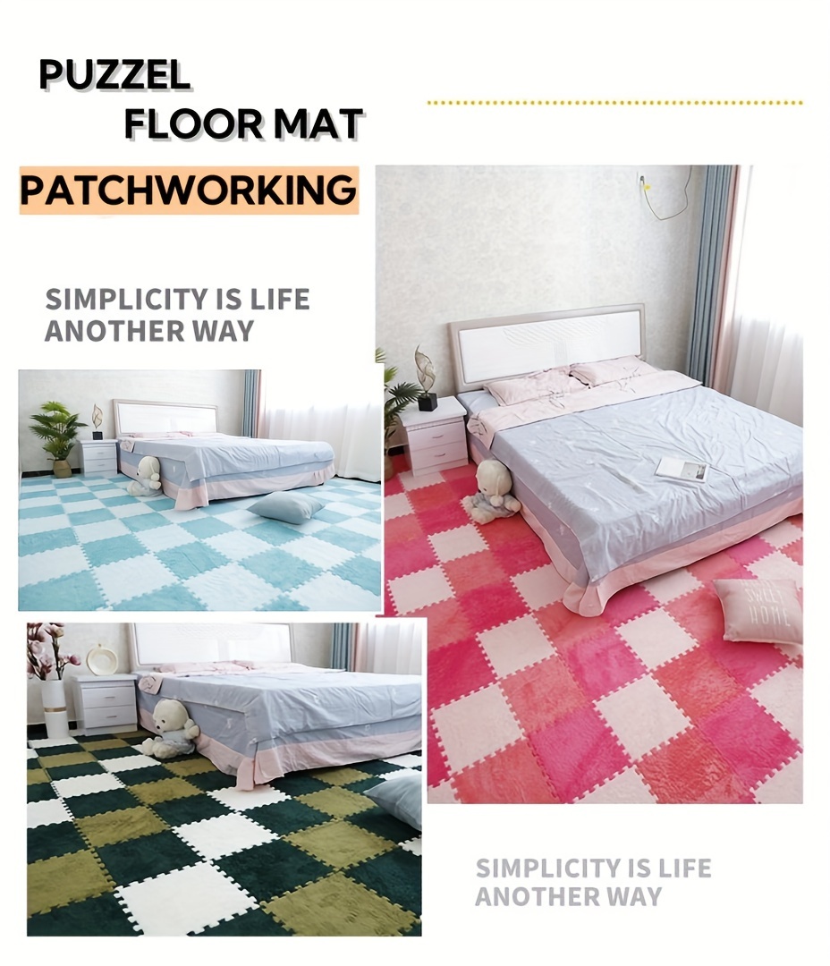 home use spliced carpet bedroom whole floor living room balcony square floor mat bedside dirt resistant washable mat large area entrance bay window large size mat details 0