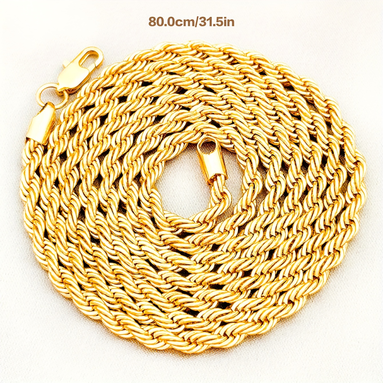 TEMU Collares de cadena gruesa para , accesorios de collar de cadena retorcida de moda lujosa de Medio, collares para el cuello, regalos para -