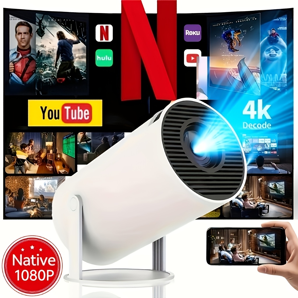 TEMU Portable Projector 1080p, A 94-inch Screen With Lcd Projection Technology, An Integrated , D3100 Haichi Processor, Compatible With Ios/ Android/