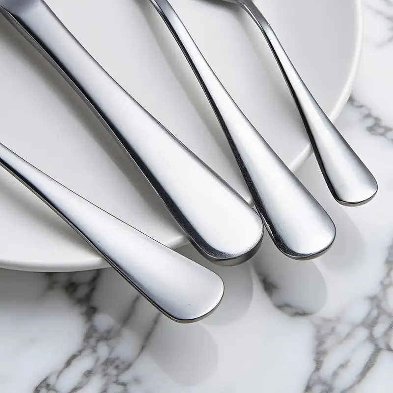 5pcs portable stainless steel cutlery set with storage box, reusible silverware camping utensils knife dishwasher safe for work school picnic travel lunchbox kit Product details 8