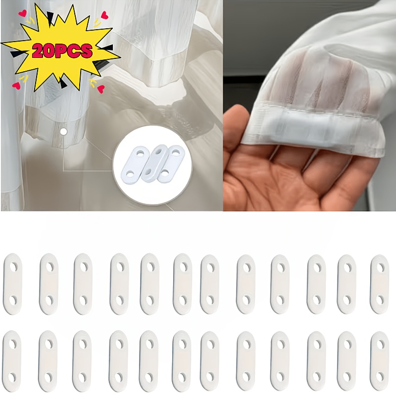 TEMU 20pcs Plaques de Poids de Rideau en Fer Blanc, Paillettes de Poids de Fond de Rideau à Deux Trous, Poids de Rideau Anti-Corrosion à Revêtement