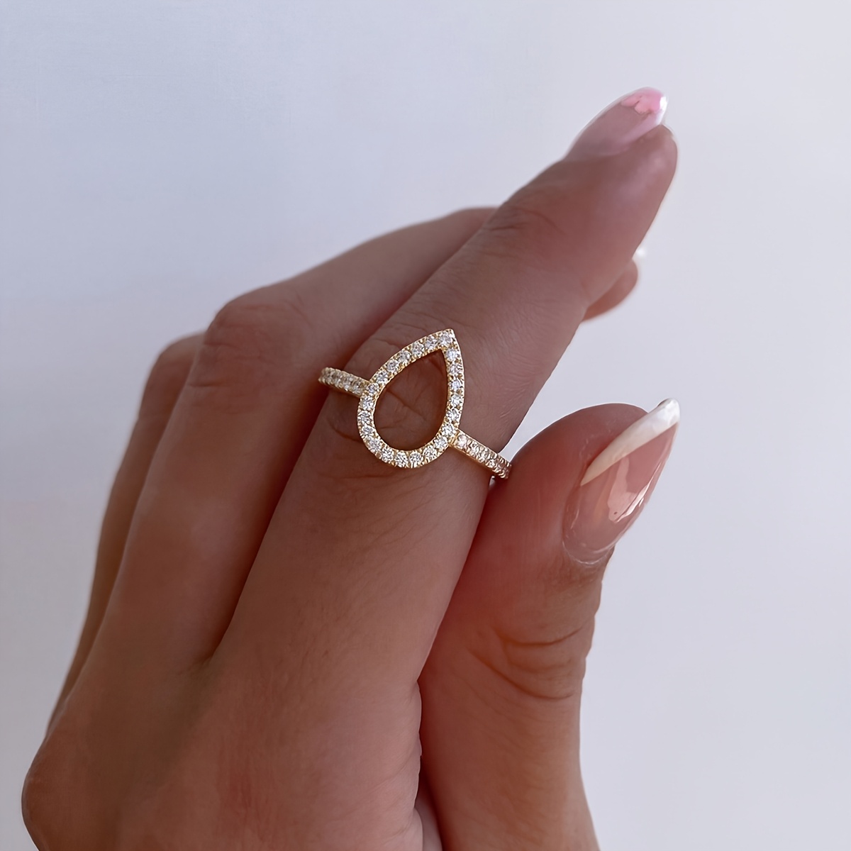 Luxury Unique Teardrop-shaped Ring for Women, Gift Ready
