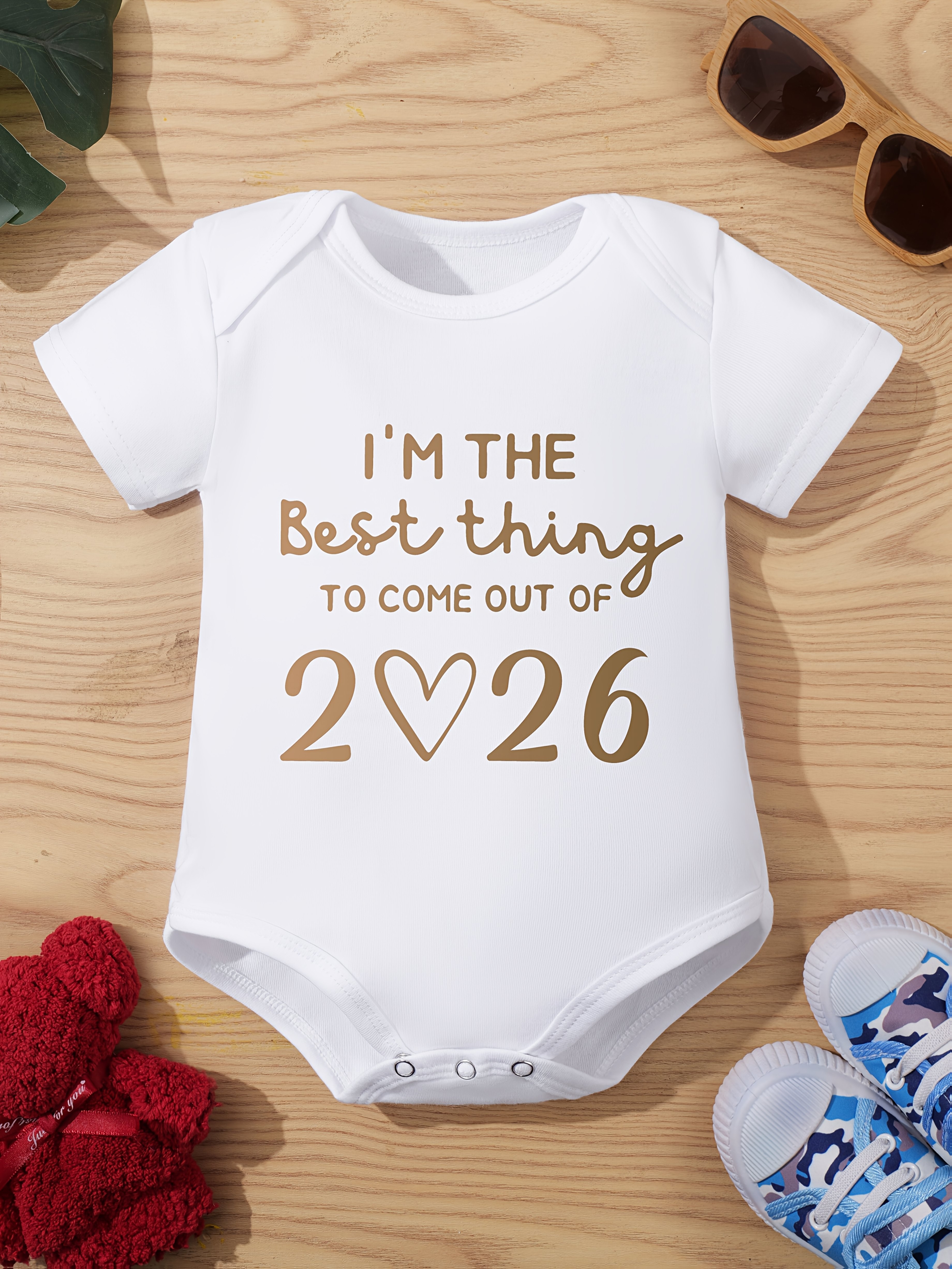 2026 newborn baby bodysuit im the best thing to   of 2 26 print soft short sleeve romper with snap closure   casual outfit for boys girls newborn baby clothes   outdoor