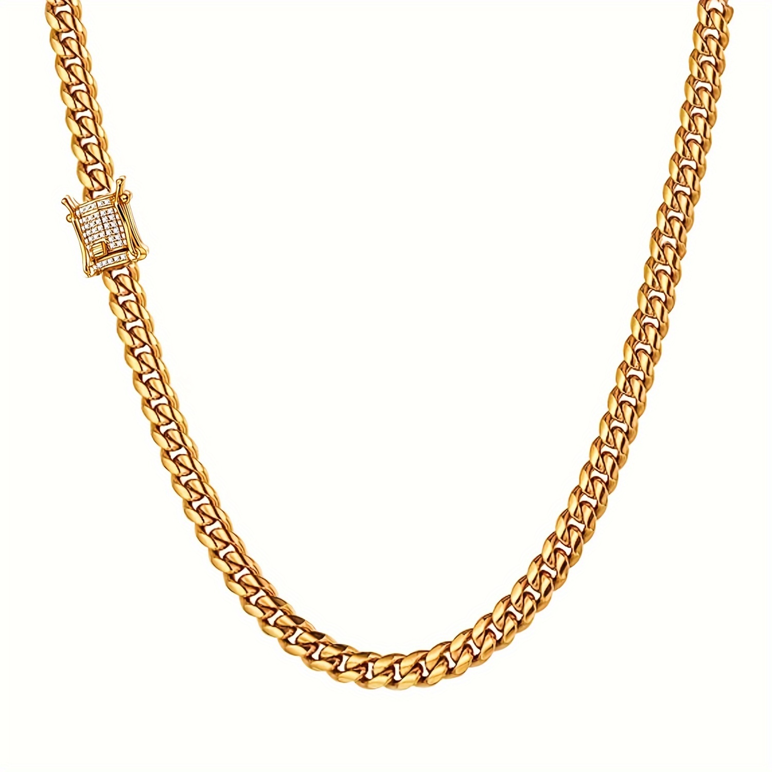 

Miami Cuban Link Chain For Women Plated Titanium Steel 6mm Punk Rock Necklace