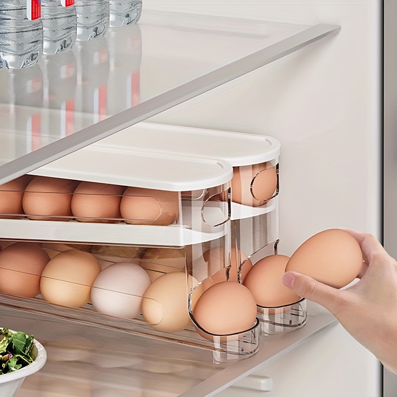 2 layer automatic slide egg storage box refrigerator door