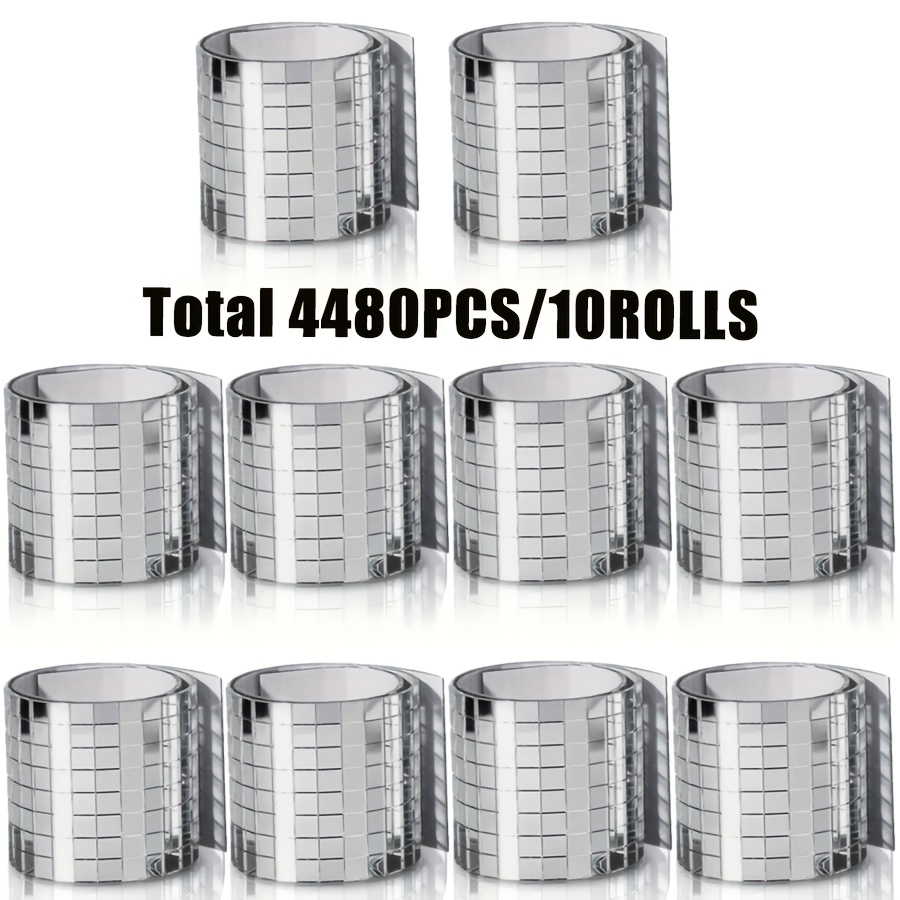 TEMU 4480pcs Self Adhesive Mosaic Tiles, 4 X 4mm Disco Tiles, Square Mirror Mosaic Tiles For Interior Decoration, Diy Disco Ball, Card Making And Art