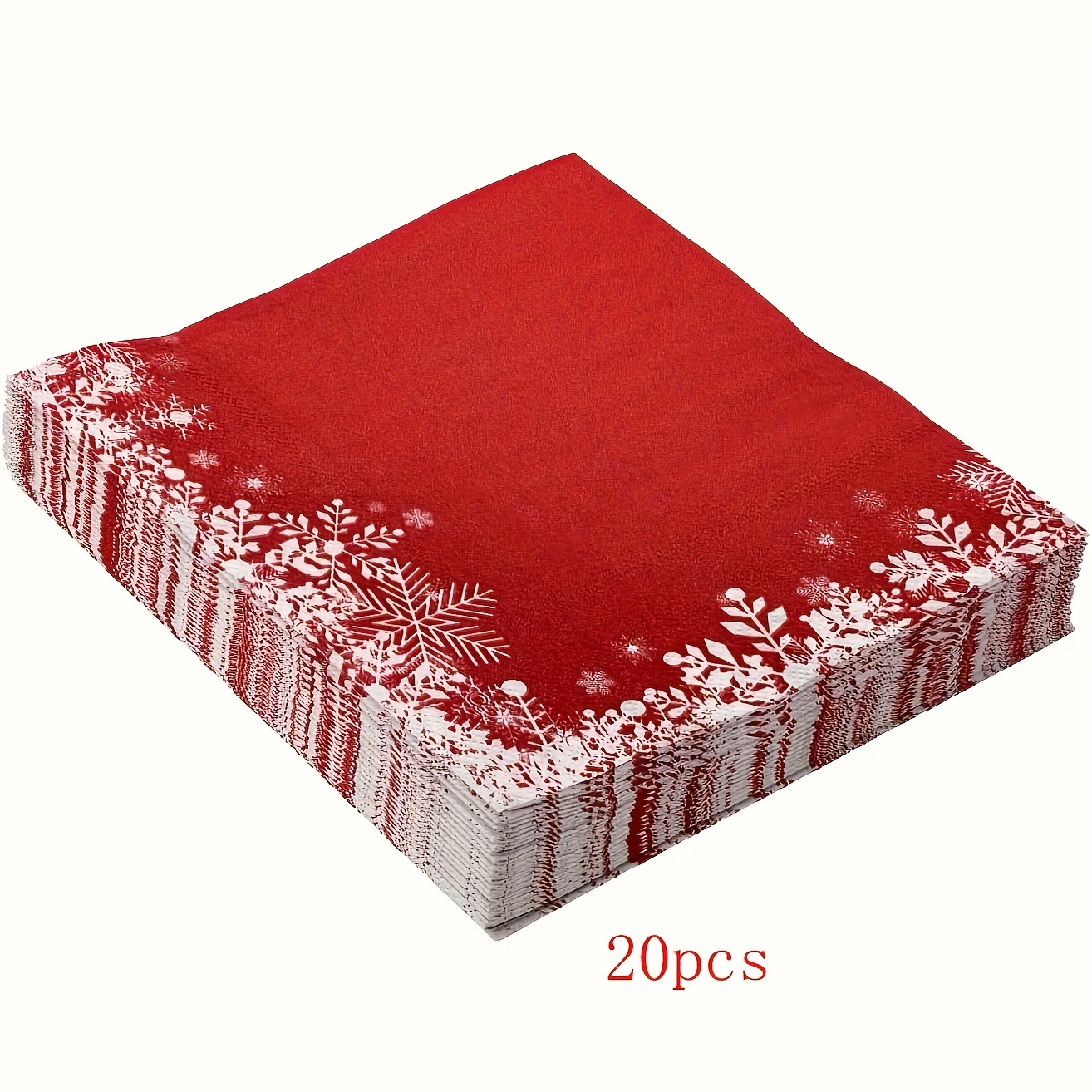 TEMU 20 stuks/40 stuks/100 stuks Kerst Rode Sneeuwvlok Servetten IJs- en Sneeuwfestival Feest Decoratie Servetten Kerst Decoratie Benodigdheden Kerst