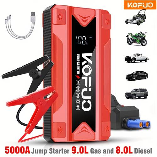 4000 5000a jump starter for car battery professional to 9 0 8 0l 12v car battery booster jump starter with clamps lcd display for trucks suvs