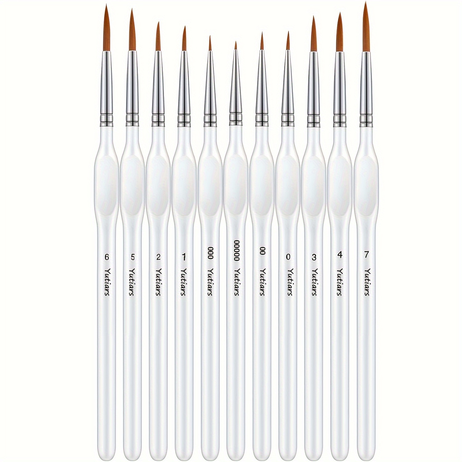 TEMU Yutiars 11pcs Precision Paint Brush Set - Fine Tip For Artwork, Miniature Models & Face Painting