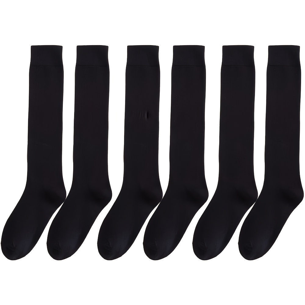 E-shop 3 Paar Herren Kniehohe Socken Einfarbig Unter Knie Waden Socken Atmungsaktiv und Weich Bequem Lange Jahreszeiten Blau Grau