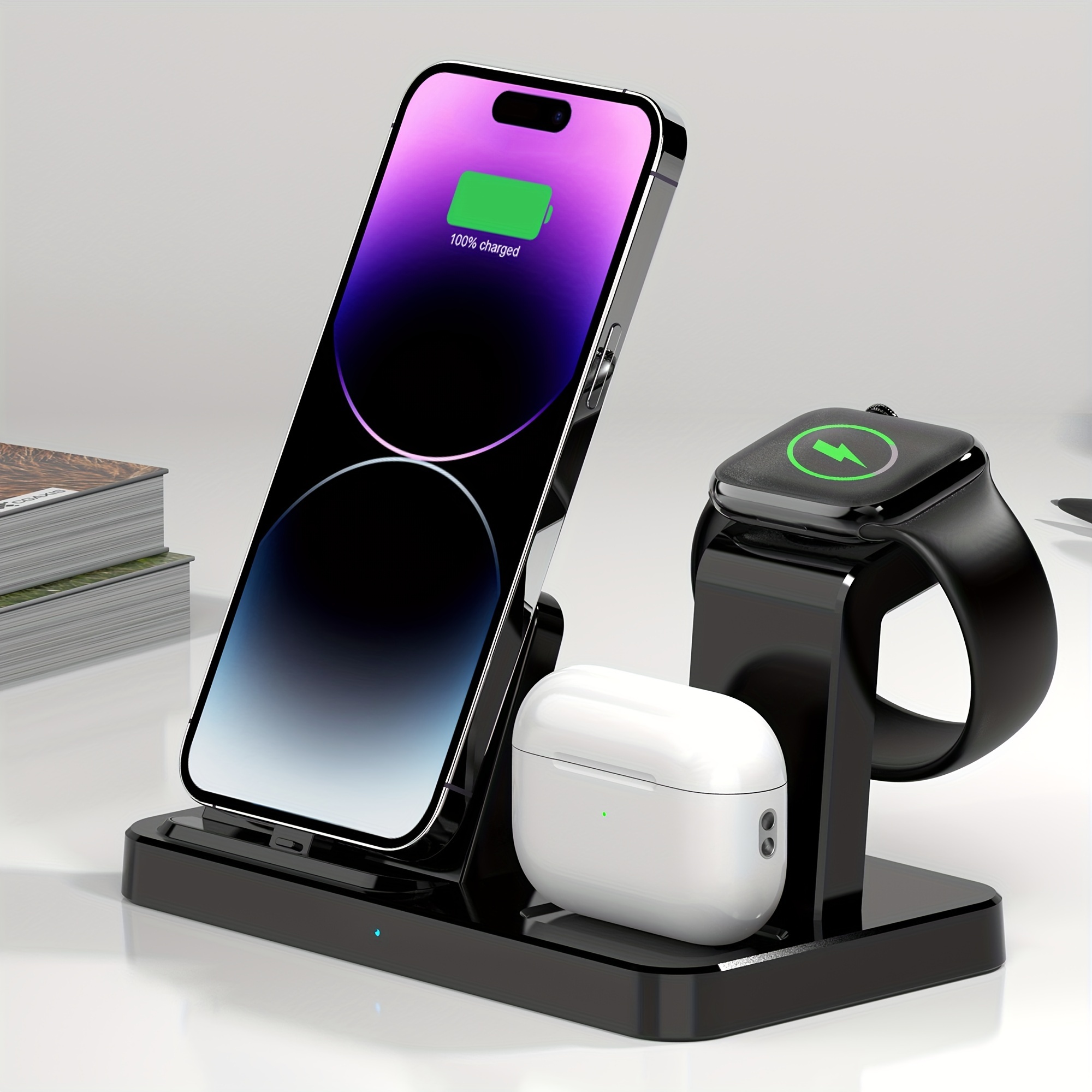 

3in 1 Wireless Charging Station, Wireless Charger, Charging Stand 15/14/13/12/11/pro/max/mini/xr/xs/x/se, 8/plus, 7/7 Plus, 6/6s, 5/5s, For Iwatch 9/8/7/6/5/4/3/2/se/se2/ultra/, For Airpods 1/2/3/pro