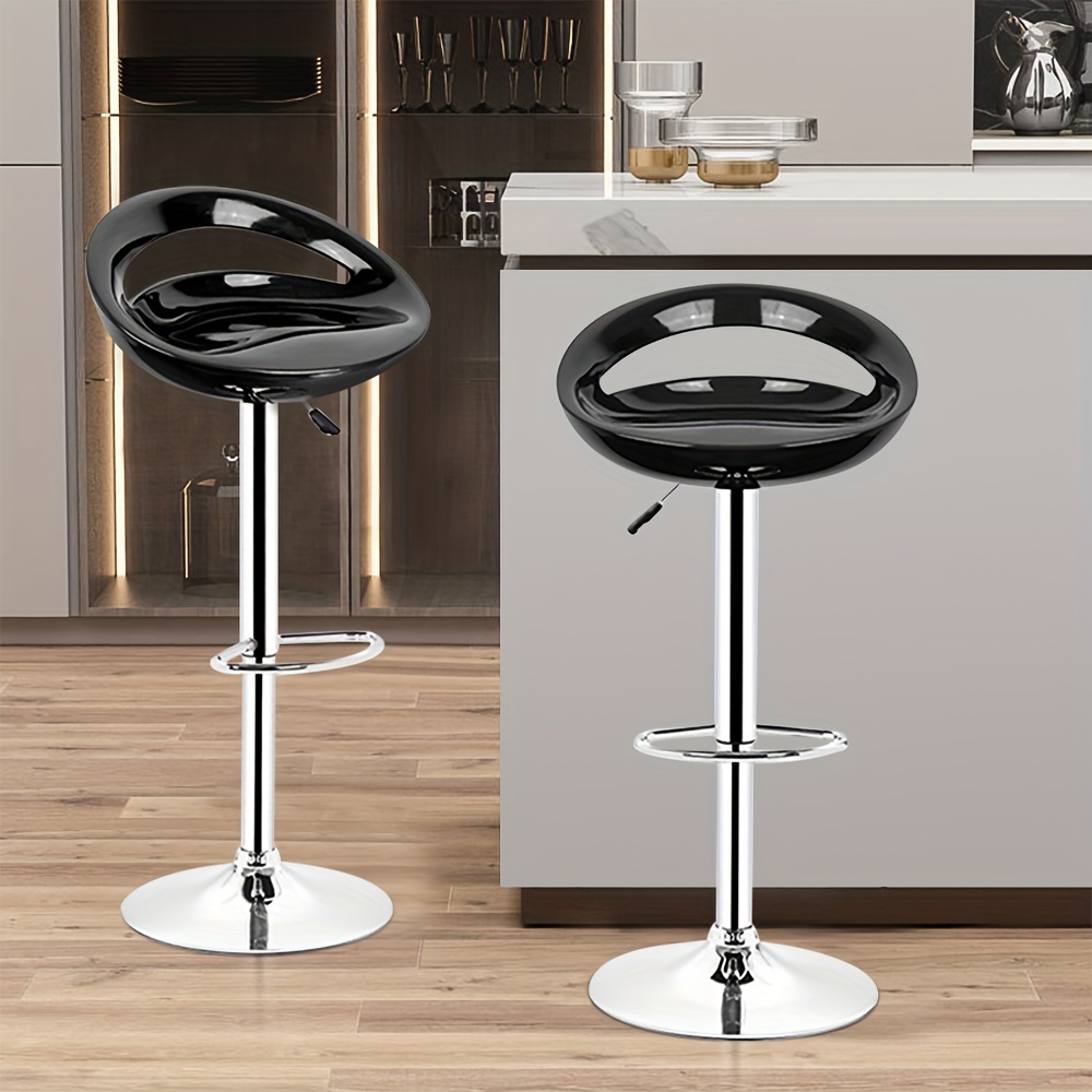 TEMU Bar Stools Set Of 2, Abs Barstools, Swivel Adjustable Barstools For Kitchen Island, Kitchen Counter Height Bar Chairs, With Rounded Cutout Back