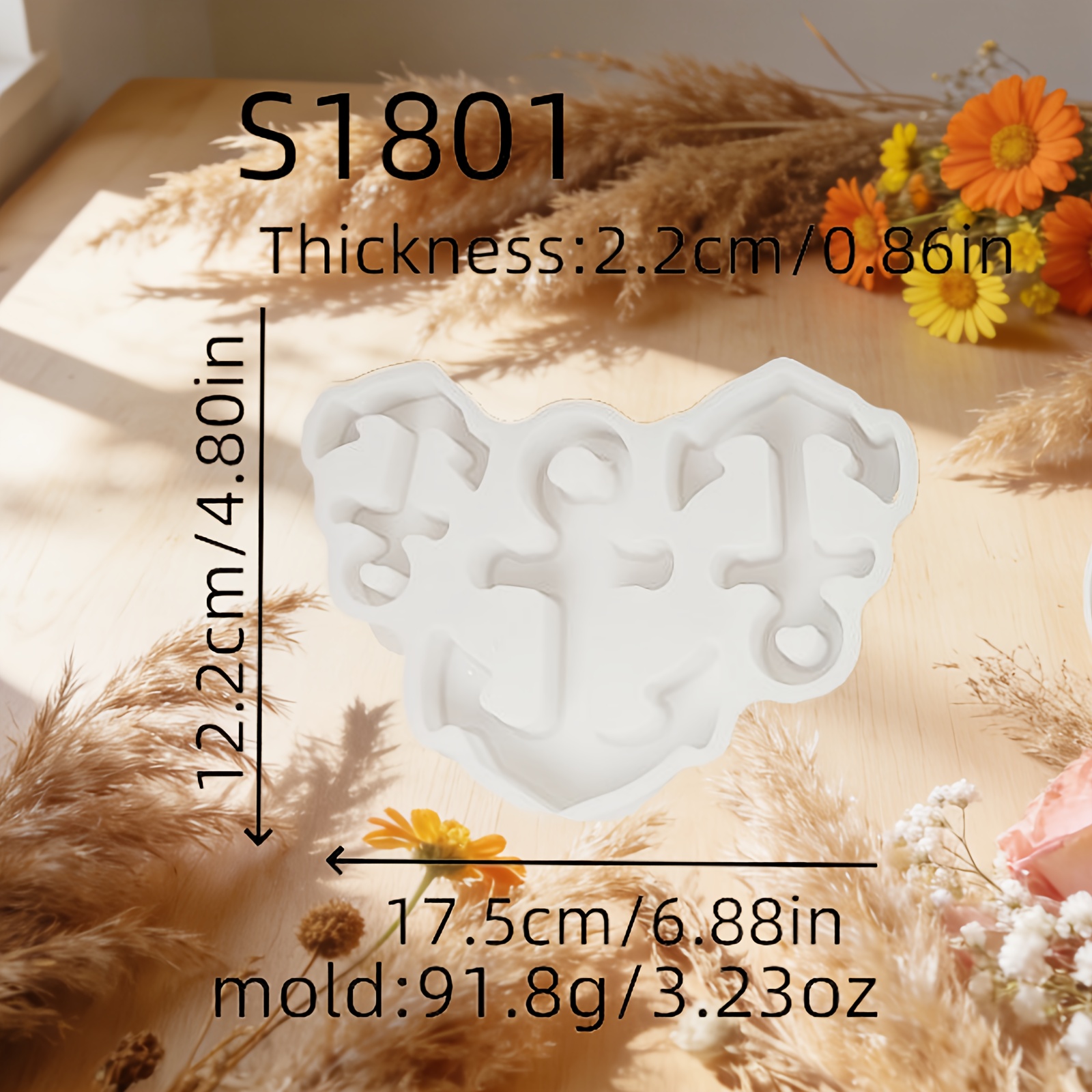 Image of Resin Silicone Mold, Ship Anchor Combination Gypsum 3d Decoration Silicone Mold, Diy Candle Silicone Mold, Gypsum Decoration Silicone Mold, Silicone Mold, Home Decoration Epoxy Resin Mold 100 S1801