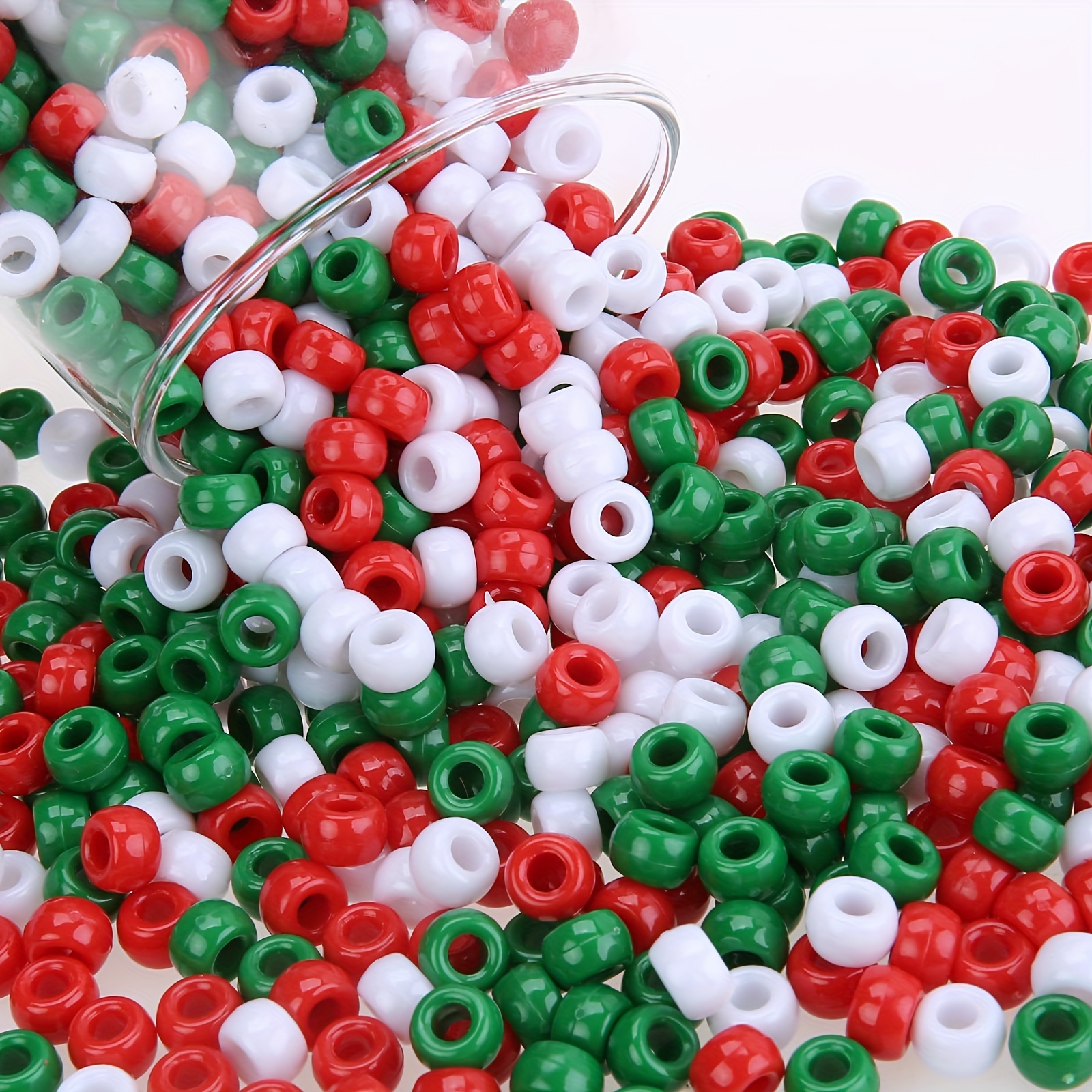 

600pcs Christmas Pony Set - Assorted For Diy Bracelets, Necklaces & Decorations