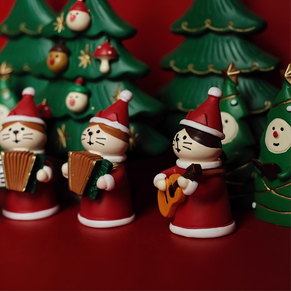 

3pcs Christmas Cat Set - Statues For , For