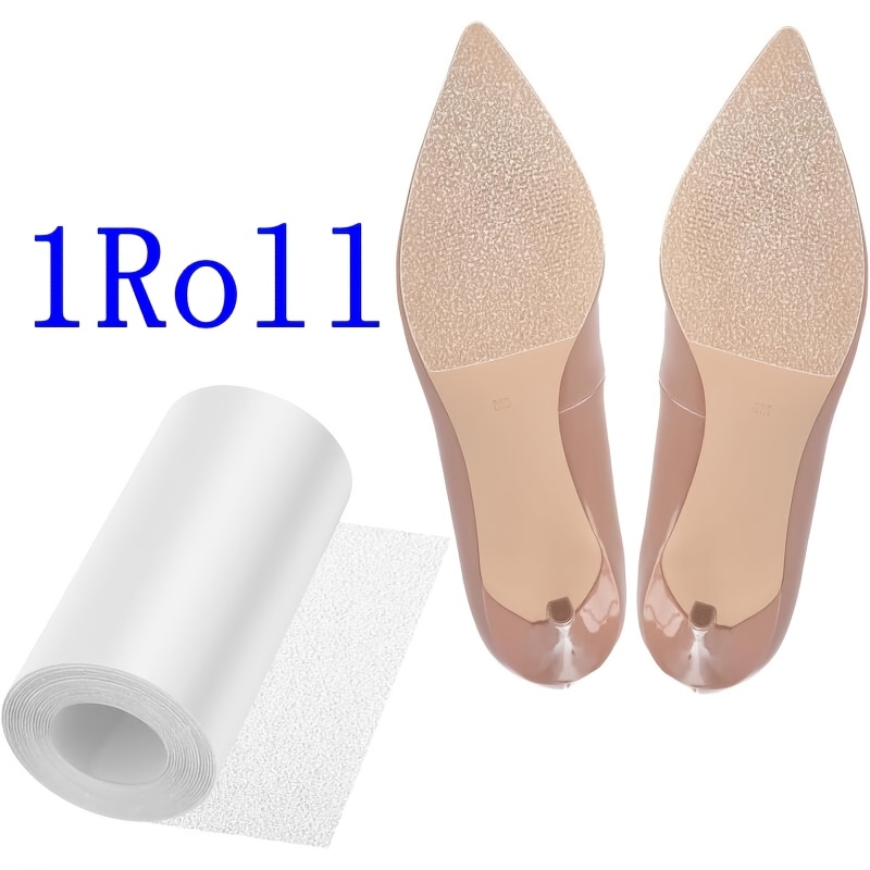 Image of 1 Roll Premium Transparent Self - Adhesive Shoes Sole Protectors, Clear Anti - Slip Sole Protector, Clear With Lattice Texture For High Heels Outdoors