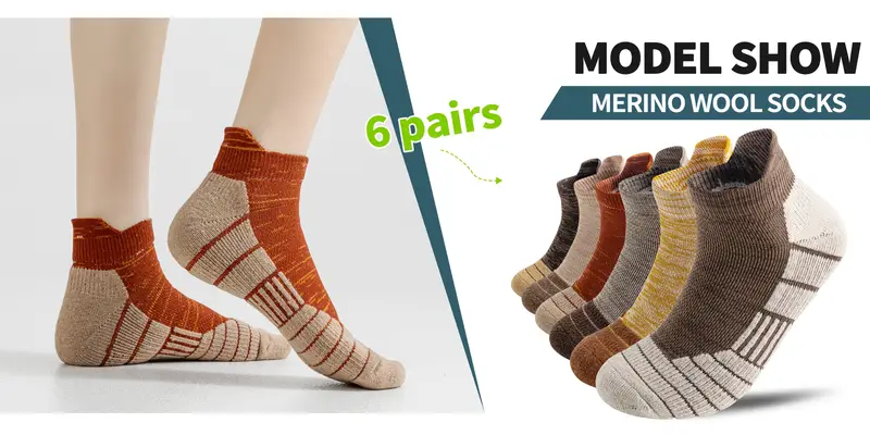 6 pairs autumn winter mens warm cushioning and breathable striped design casual invisible low waisted raised ear couple sports socks suitable for holiday gifts christmas valentines day halloween Product details 1