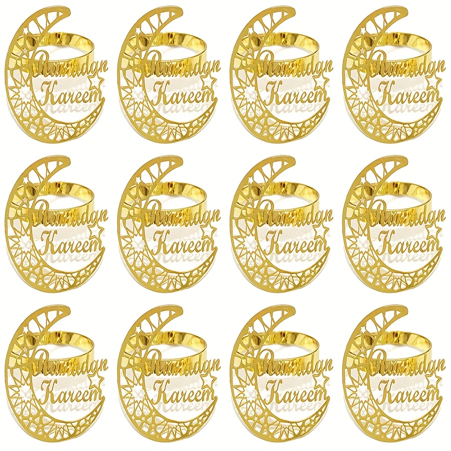 Image of 12pcs 6pcs 1pc Ramadan Festival Moon Napkin Ring