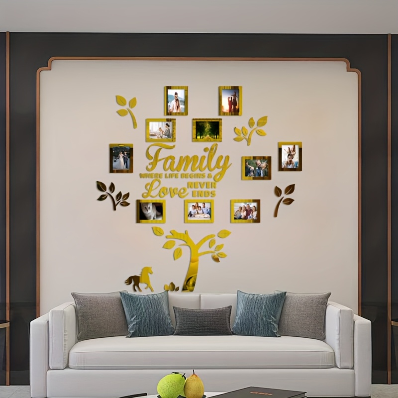 decoraciones de pared con marco de fotos acrílico 2d con plantillas de   colgante, adecuadas para la decoración  , árboles genealógicos,  ,  , navidad, temporada escolar, aniversarios, para el hogar es donde    ,   nunca se detiene