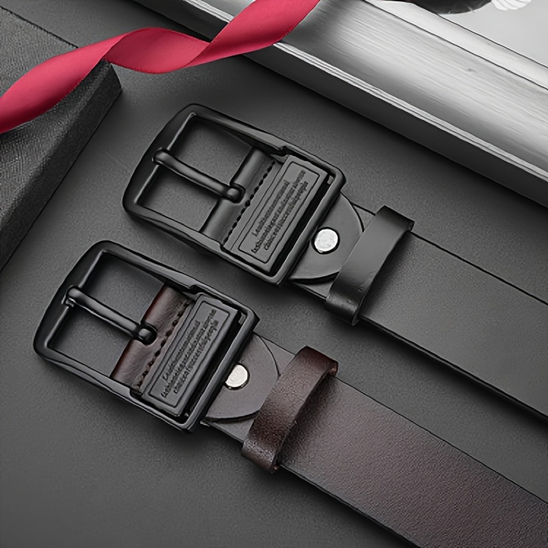 Men's Belt, Vintage Pin Buckle Double-Sided Strap Business Casual Trousers Waistband