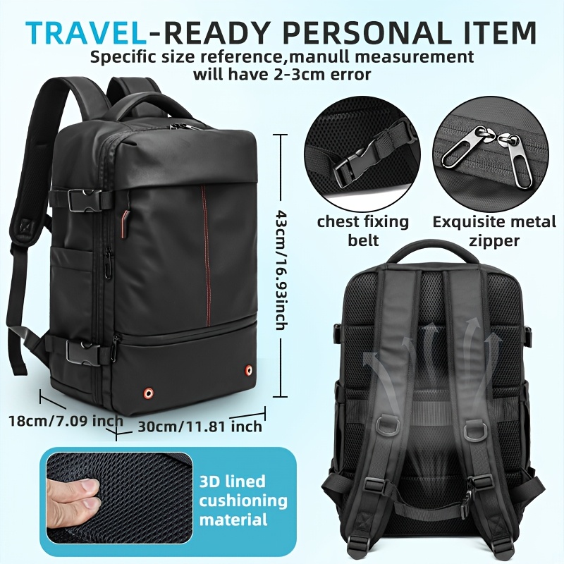 new vacuum compression backpack with air pump set approved by unisex travel shoulder bag for men women laptop compartment large capacity with multiple storage compartments 51 increased volume with internal vacuum seal main compartment side water bottle and umbrella pockets lightweight carry on luggage with trolley sleeve ideal for   trips and vacations 102 uses 2