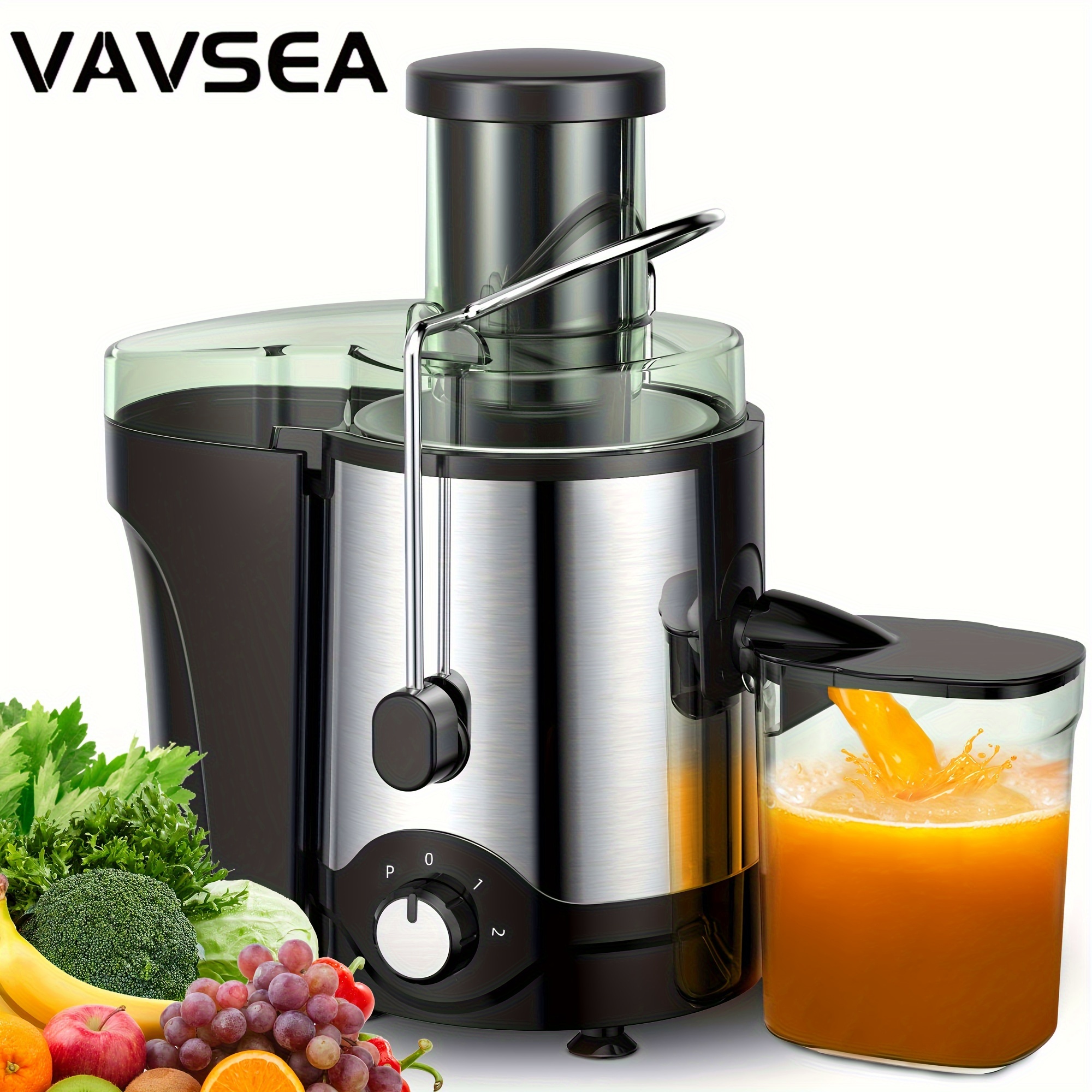 

Vavsea Juicer Machine , Juice Extractor, Anti-drip Press Centrifugal Juicer With 3" Feed Chute For Vegetable, Bpa-free, Easy To Clean