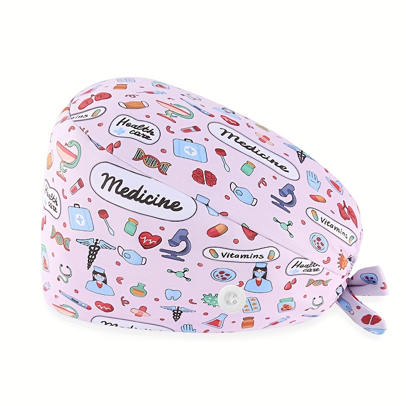 Yonuf - Fascia per capelli per donne e ragazze, infermiere, medici, con bottoni, elastici per capelli, accessori antiscivolo, 4 pezzi