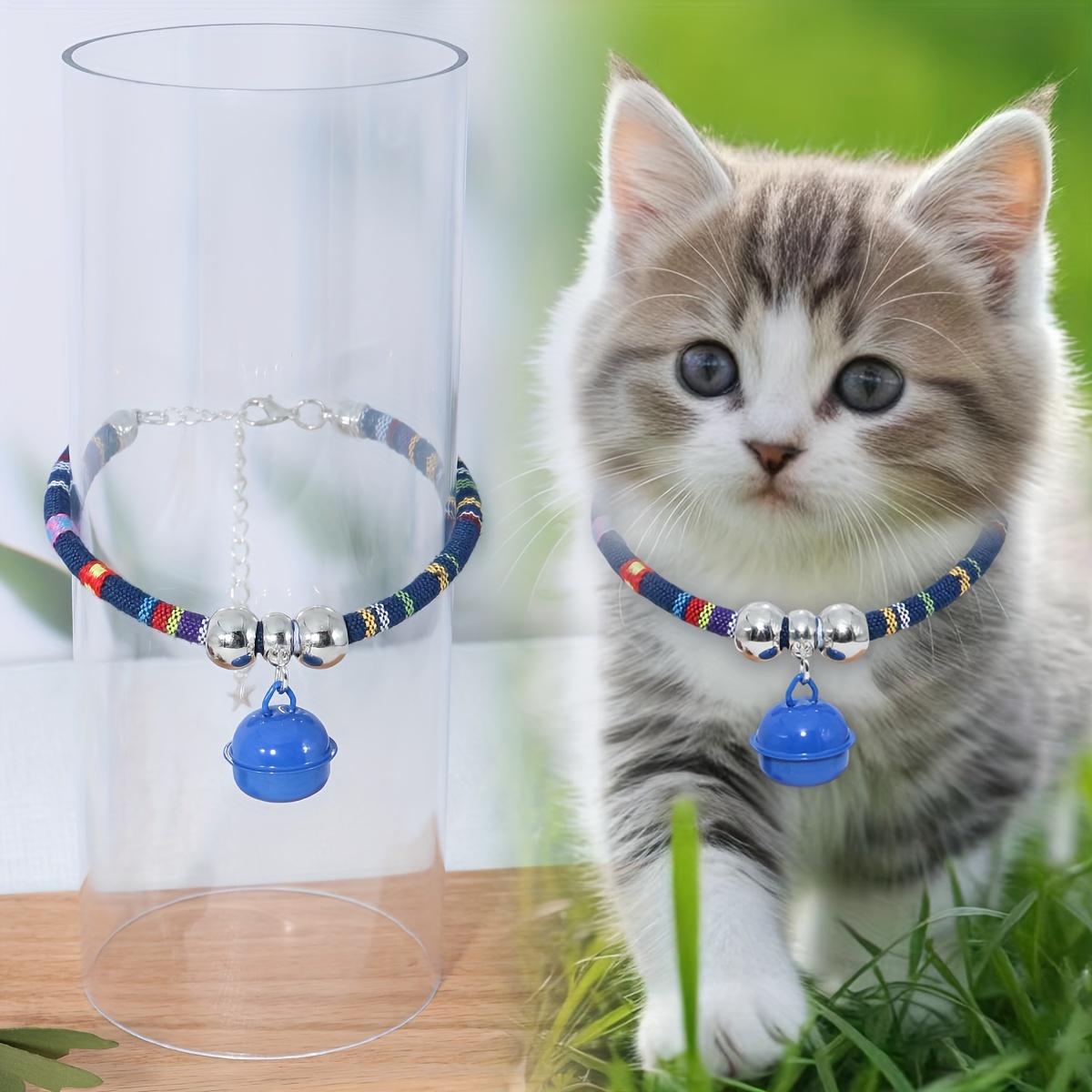 TEMU Pet Necklace Collar Cat Cat Necklace Neck Collar Adjustable Dog Collar Necklace Collar