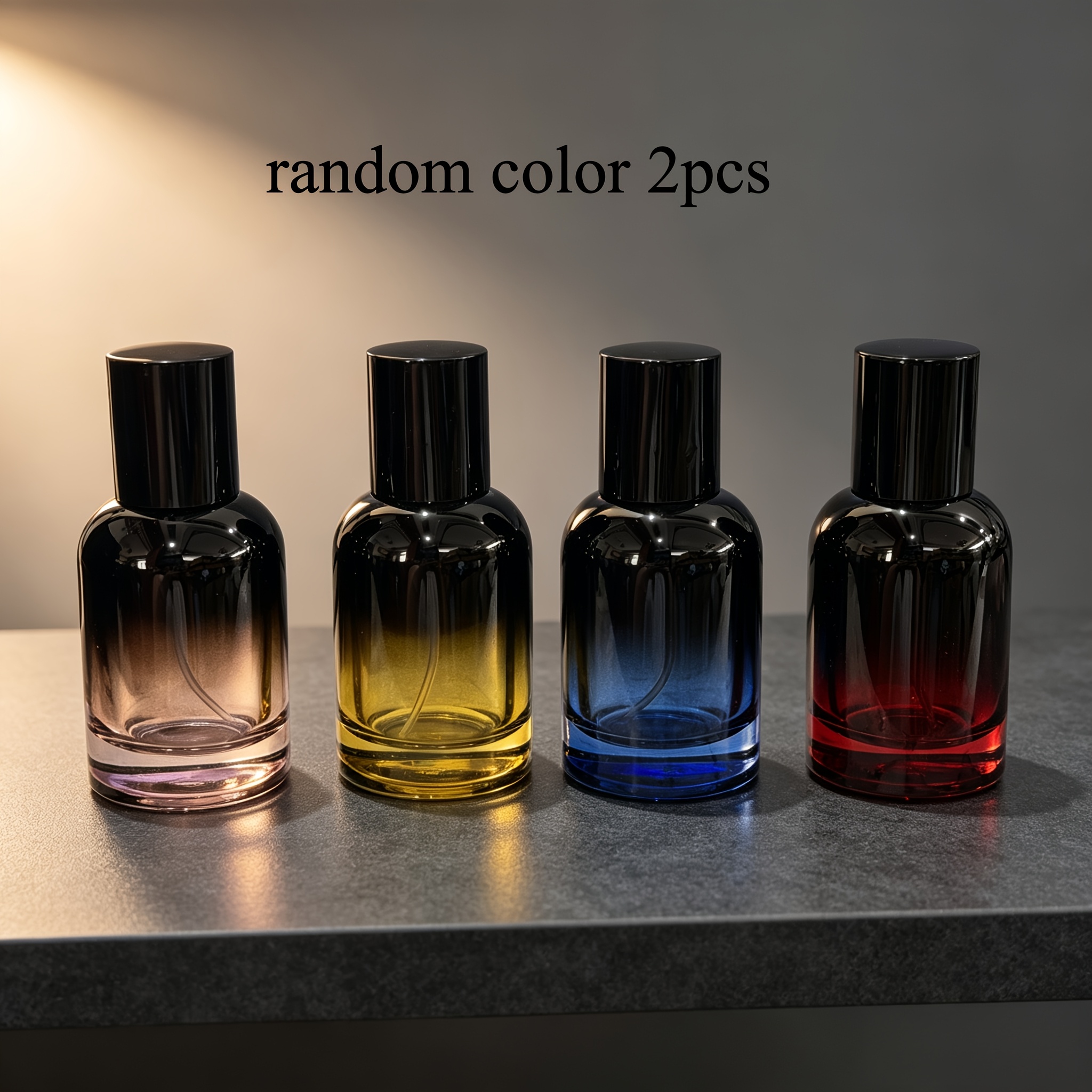 TEMU Lot de 2 flacons vaporisateurs en verre rechargeables de 30 ml avec mini buses colorées, adaptés pour parfum, huiles essentielles, , flacons